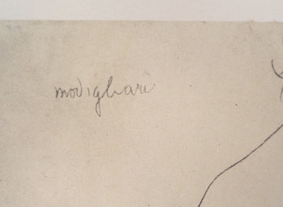 Amedeo MODIGLIANI : Vlaminck à la pipe - Lithographie (détail)