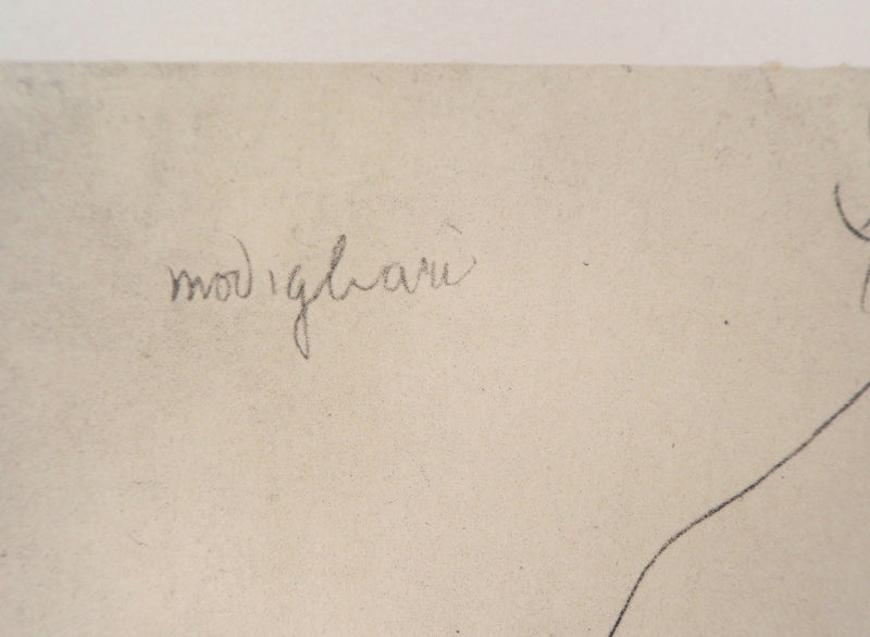 Amedeo MODIGLIANI : Vlaminck à la pipe - Lithographie (détail)