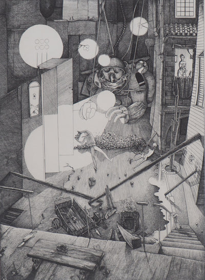 Philippe MOHLITZ : La Barricade, 1971 - Gravure