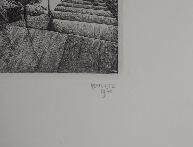 Philippe MOHLITZ : La Barricade, 1971 - Gravure (détail)