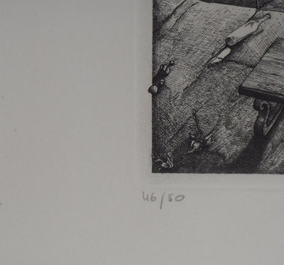 Philippe MOHLITZ : La Barricade, 1971 - Gravure (détail)