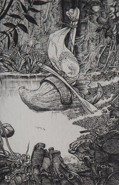 Philippe MOHLITZ : Au marais surréaliste, 1986 - Gravure (détail)