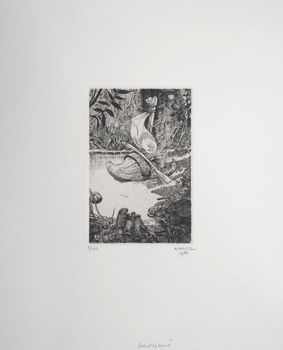 Philippe MOHLITZ : Au marais surréaliste, 1986 - Gravure (détail)