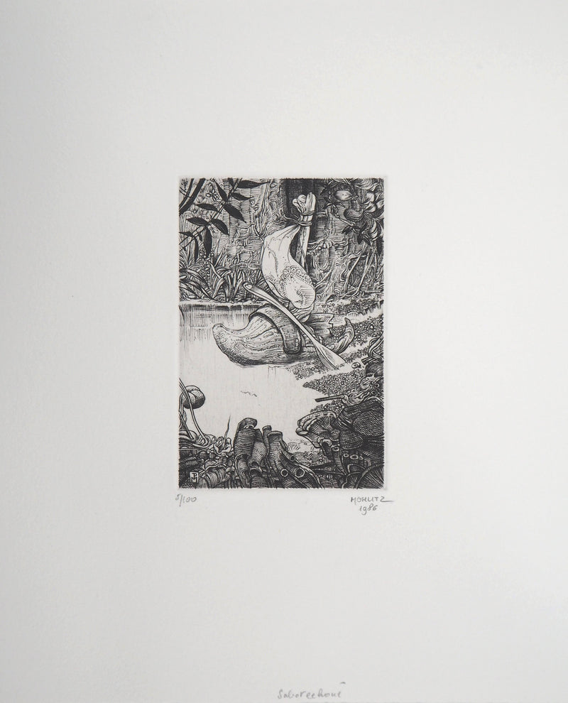 Philippe MOHLITZ : Au marais surréaliste, 1986 - Gravure (détail)