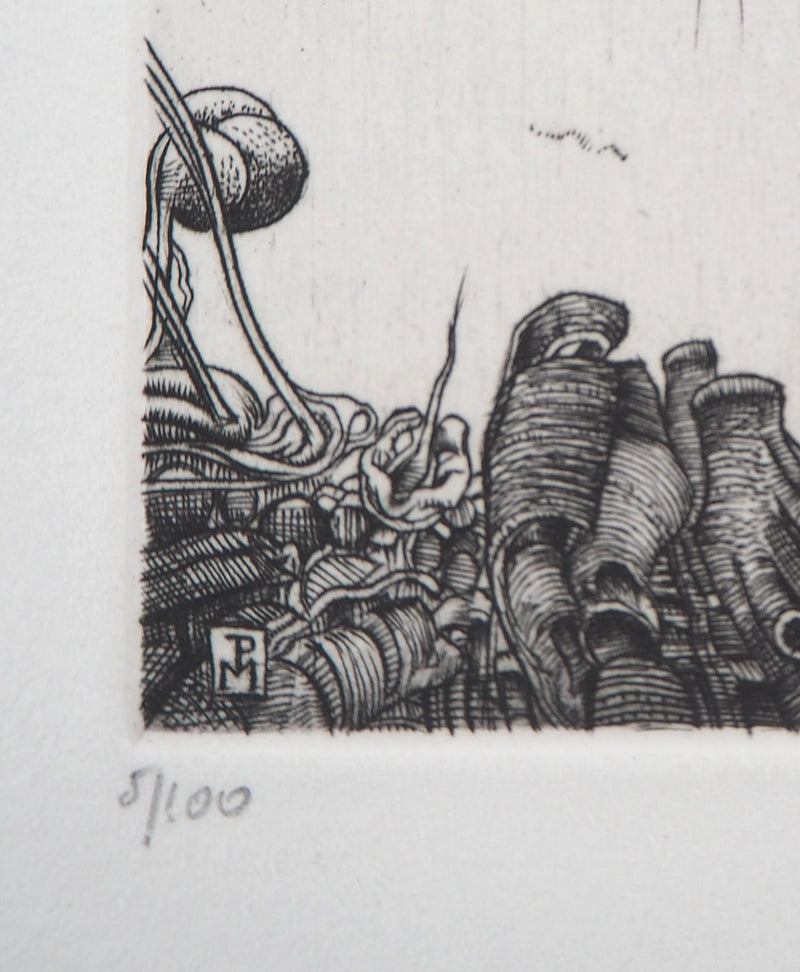 Philippe MOHLITZ : Au marais surréaliste, 1986 - Gravure (détail)