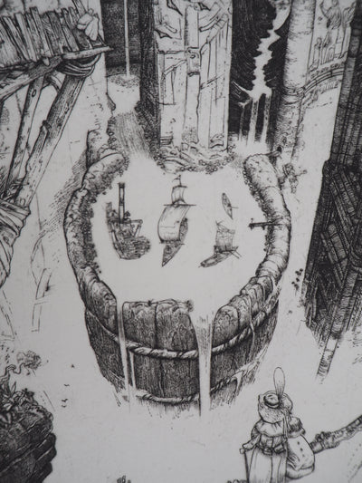 Philippe MOHLITZ : La nasse, 1998 - Gravure (détail)