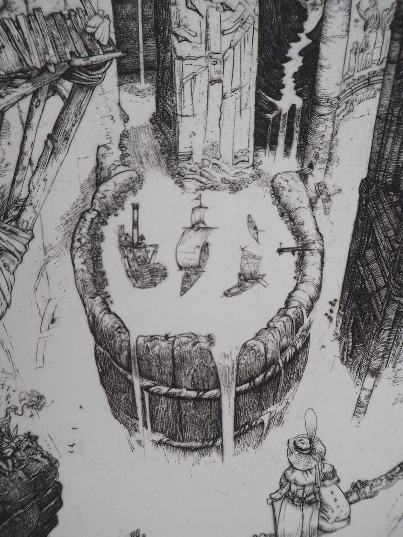 Philippe MOHLITZ : La nasse, 1998 - Gravure (détail)