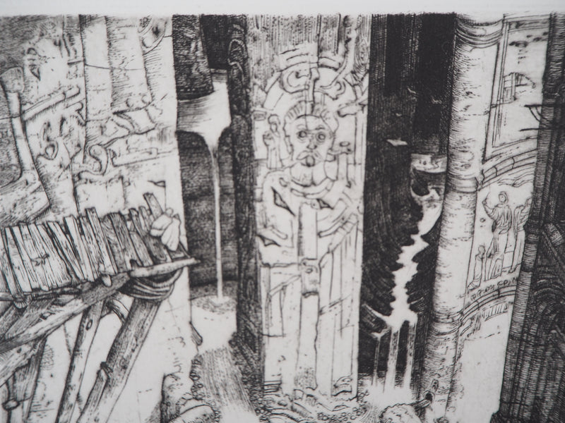 Philippe MOHLITZ : La nasse, 1998 - Gravure (détail)