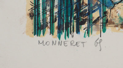 Jean MONNERET : Hommage à Fernand Léger, les constructeurs - Lithographie (détail)