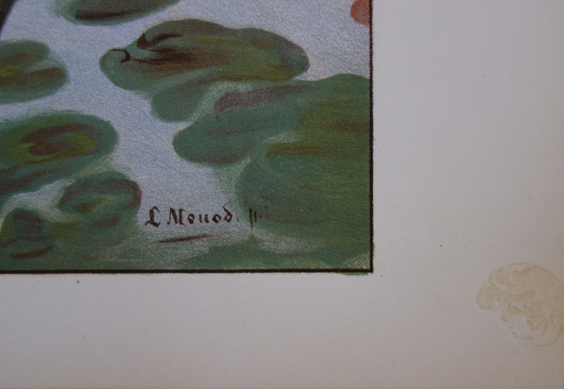 L. H. MONOD : La voix des sources - Lithographie (détail)