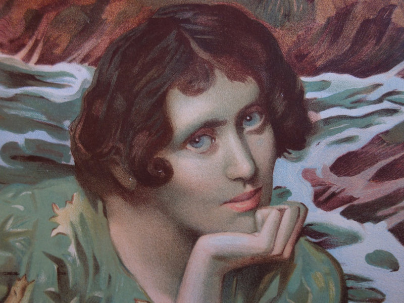 L. H. MONOD : La voix des sources - Lithographie (détail)