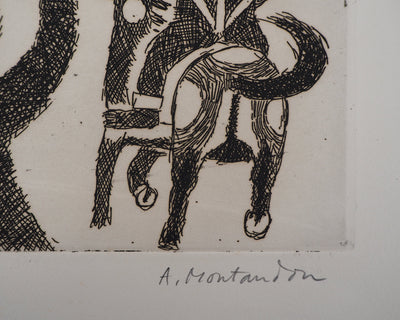 Aimé MONTANDON : Fête du soleil, 1954 - Gravure (détail)