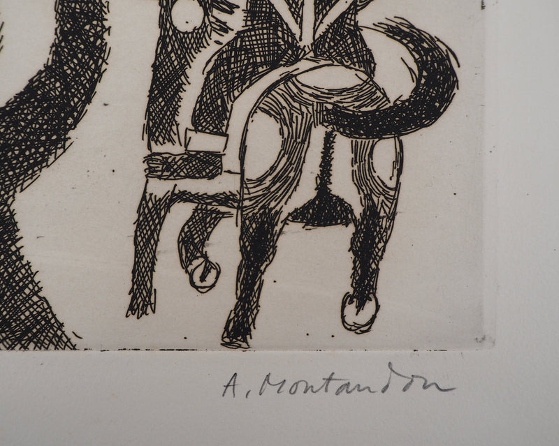 Aimé MONTANDON : Fête du soleil, 1954 - Gravure (détail)