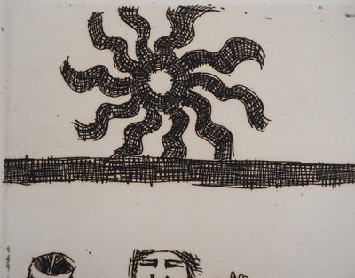 Aimé MONTANDON : Fête du soleil, 1954 - Gravure (détail)