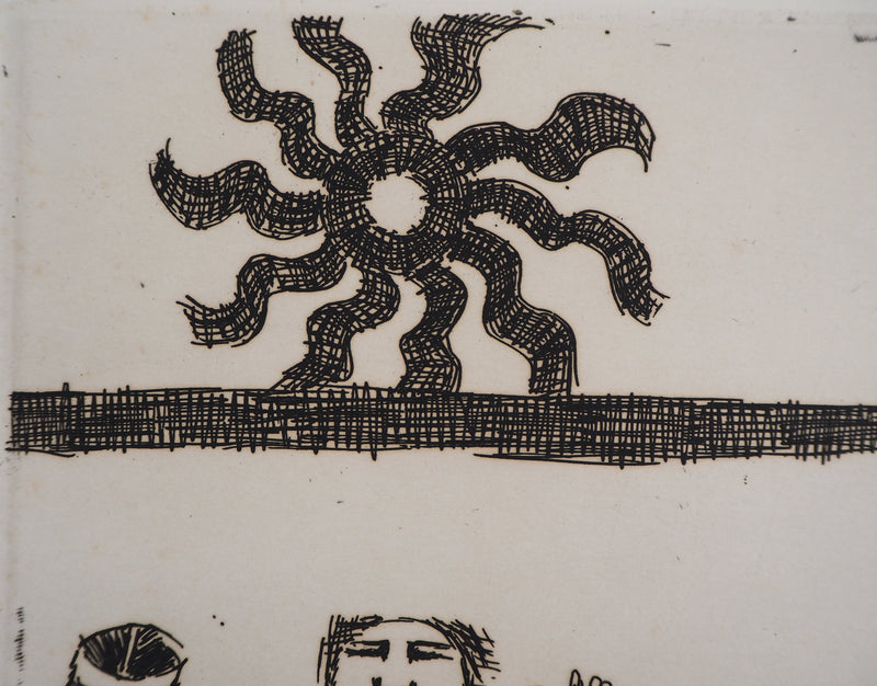 Aimé MONTANDON : Fête du soleil, 1954 - Gravure (détail)