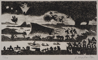Aimé MONTANDON : Rio de nuit - Gravure