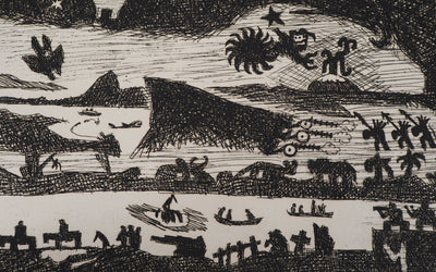 Aimé MONTANDON : Rio de nuit - Gravure (détail)