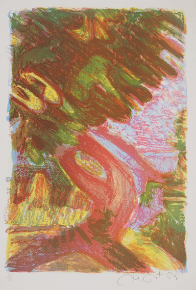 Roger MONTANE : Arbre impressionniste - Lithographie