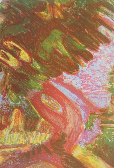 Roger MONTANE : Arbre impressionniste - Lithographie (détail)