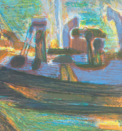 Roger MONTANE : Crépuscule à la voile - Lithographie (détail)