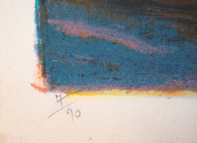 Roger MONTANE : Crépuscule à la voile - Lithographie (détail)