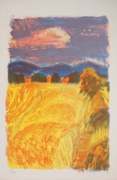 Roger MONTANE : L'été à la campagne - Lithographie (détail)