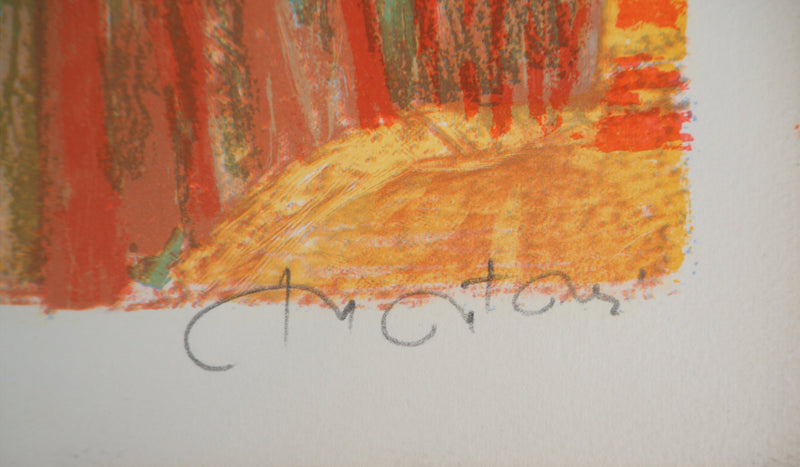Roger MONTANE : Vue de la ville - Lithographie (détail)
