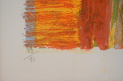 Roger MONTANE : Vue de la ville - Lithographie (détail)