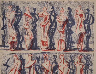 Henry MOORE : Figures et ombres (Figures and Shadows), Lithographie originale (photo de détail 2) - Crédit photo : Galerie Art.Paris