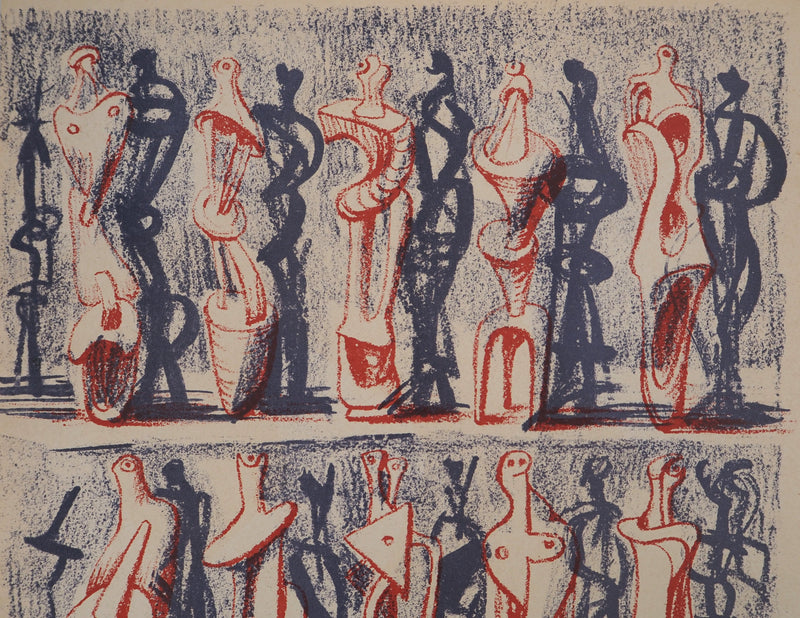 Henry MOORE : Figures et ombres (Figures and Shadows), Lithographie originale (photo de détail 2) - Crédit photo : Galerie Art.Paris