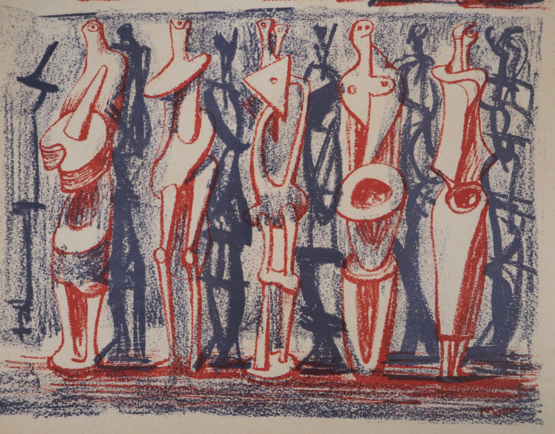 Henry MOORE : Figures et ombres (Figures and Shadows), Lithographie originale (photo de détail 4) - Crédit photo : Galerie Art.Paris