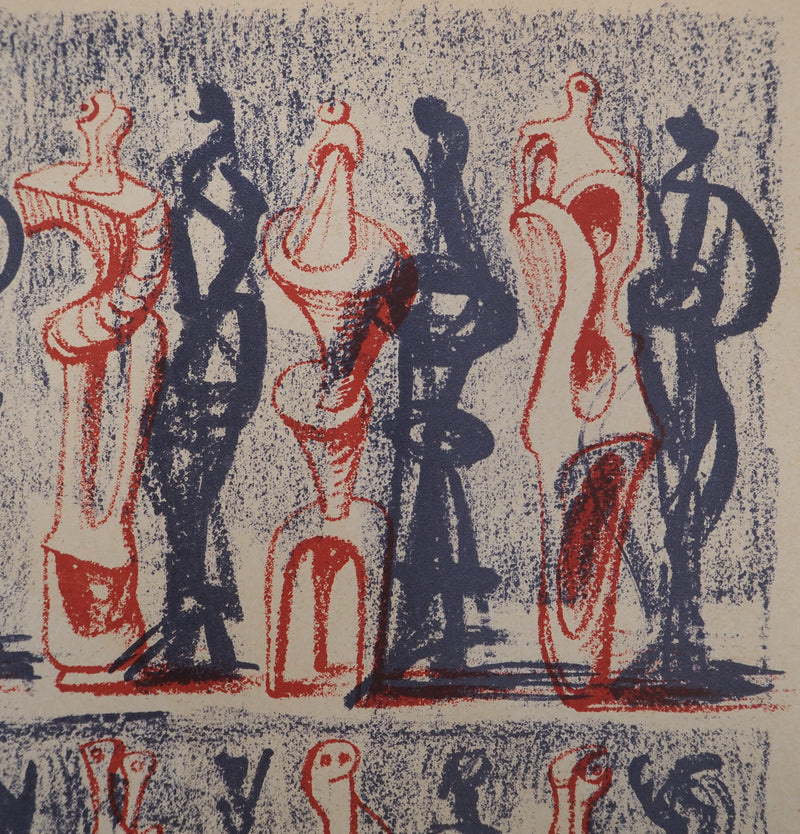 Henry MOORE : Figures et ombres (Figures and Shadows), Lithographie originale (photo de détail 5) - Crédit photo : Galerie Art.Paris