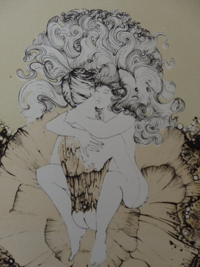 Didier MOREAU : Fleur sensuelle - Lithographie (détail)