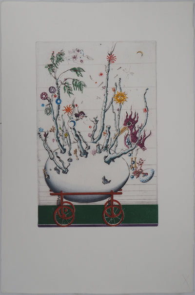Mordecaï MOREH : L'œuf - Gravure (détail)