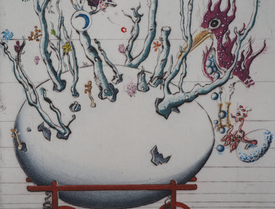 Mordecaï MOREH : L'œuf - Gravure (détail)