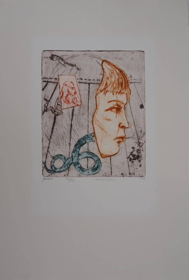 Mordecaï MOREH : Adam & Ève - Gravure