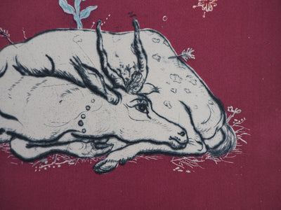 Mordecaï MOREH : Le cerf - Gravure (détail)