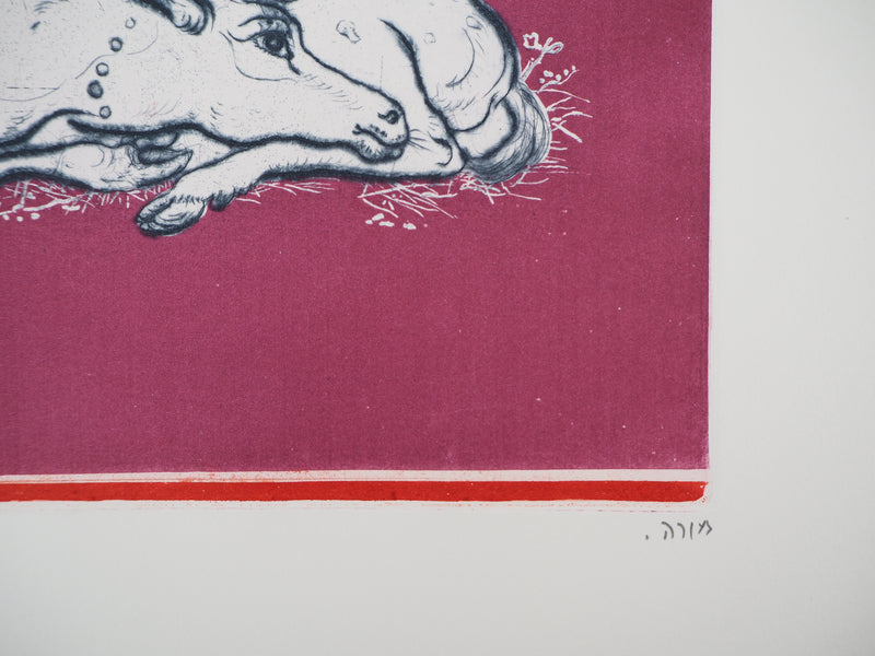 Mordecaï MOREH : Le cerf - Gravure (détail)