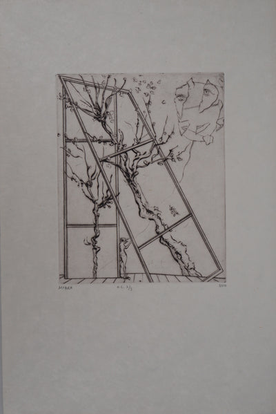 Mordecaï MOREH : Le Cerf-volant - Gravure