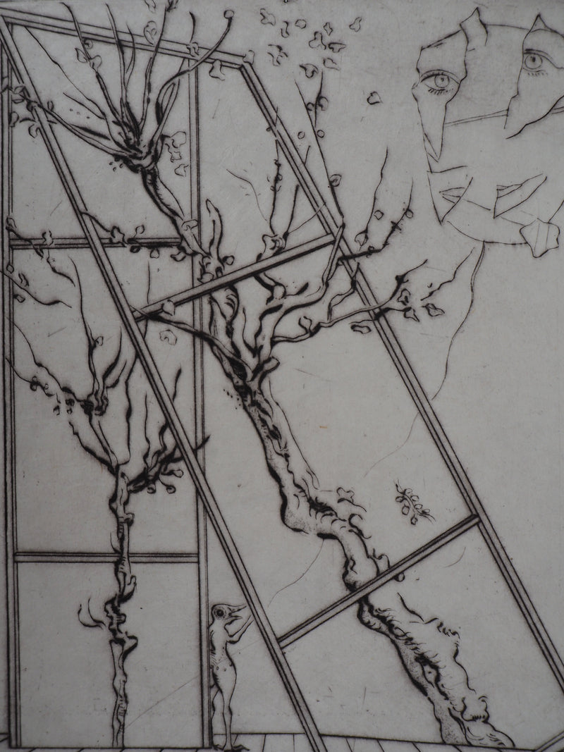 Mordecaï MOREH : Le Cerf-volant - Gravure (détail)