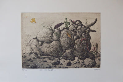Mordecaï MOREH : Eternité d'un Zebu - Gravure