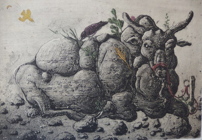 Mordecaï MOREH : Eternité d'un Zebu - Gravure (détail)