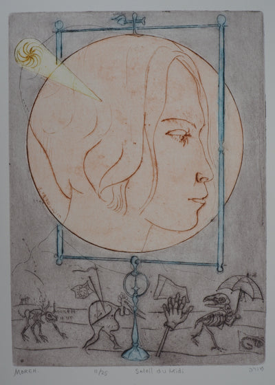 Mordecaï MOREH : Soleil du Midi - Gravure (détail)