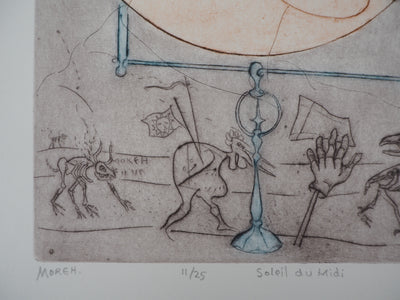Mordecaï MOREH : Soleil du Midi - Gravure (détail)
