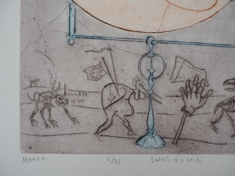 Mordecaï MOREH : Soleil du Midi - Gravure (détail)