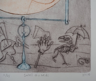 Mordecaï MOREH : Soleil du Midi - Gravure (détail)