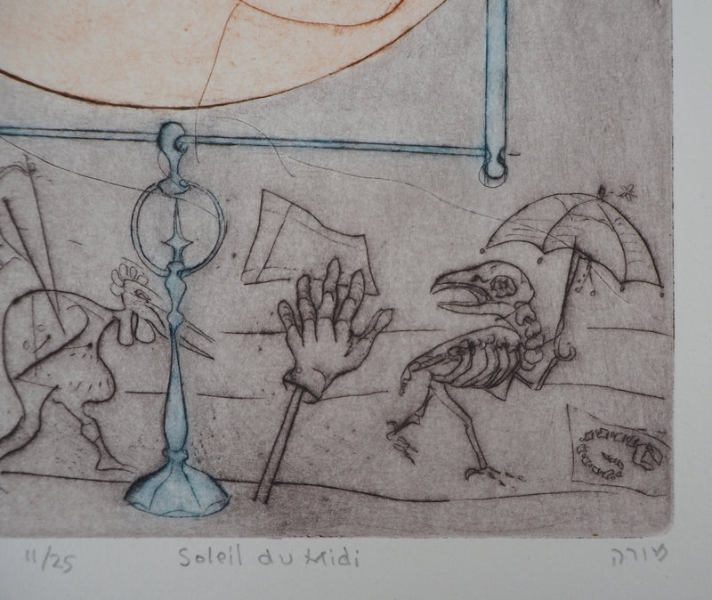 Mordecaï MOREH : Soleil du Midi - Gravure (détail)