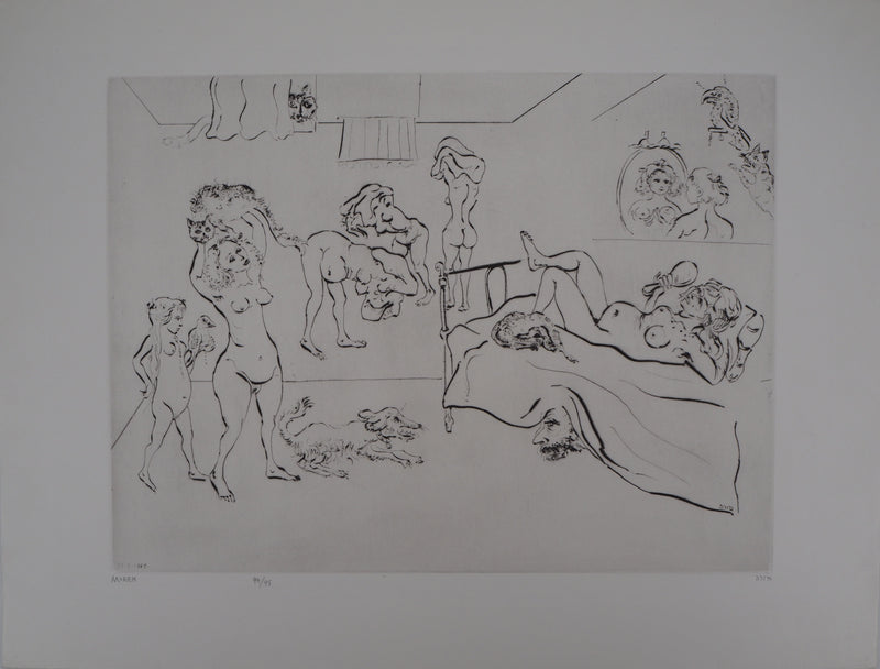 Mordecaï MOREH : La toilette - Gravure