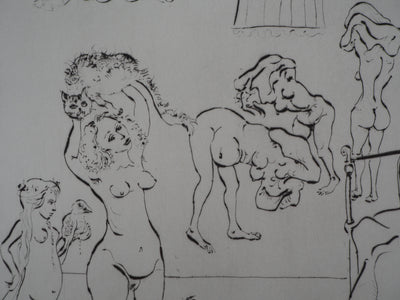 Mordecaï MOREH : La toilette - Gravure (détail)