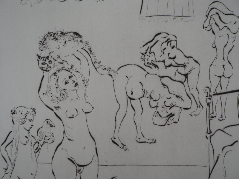 Mordecaï MOREH : La toilette - Gravure (détail)